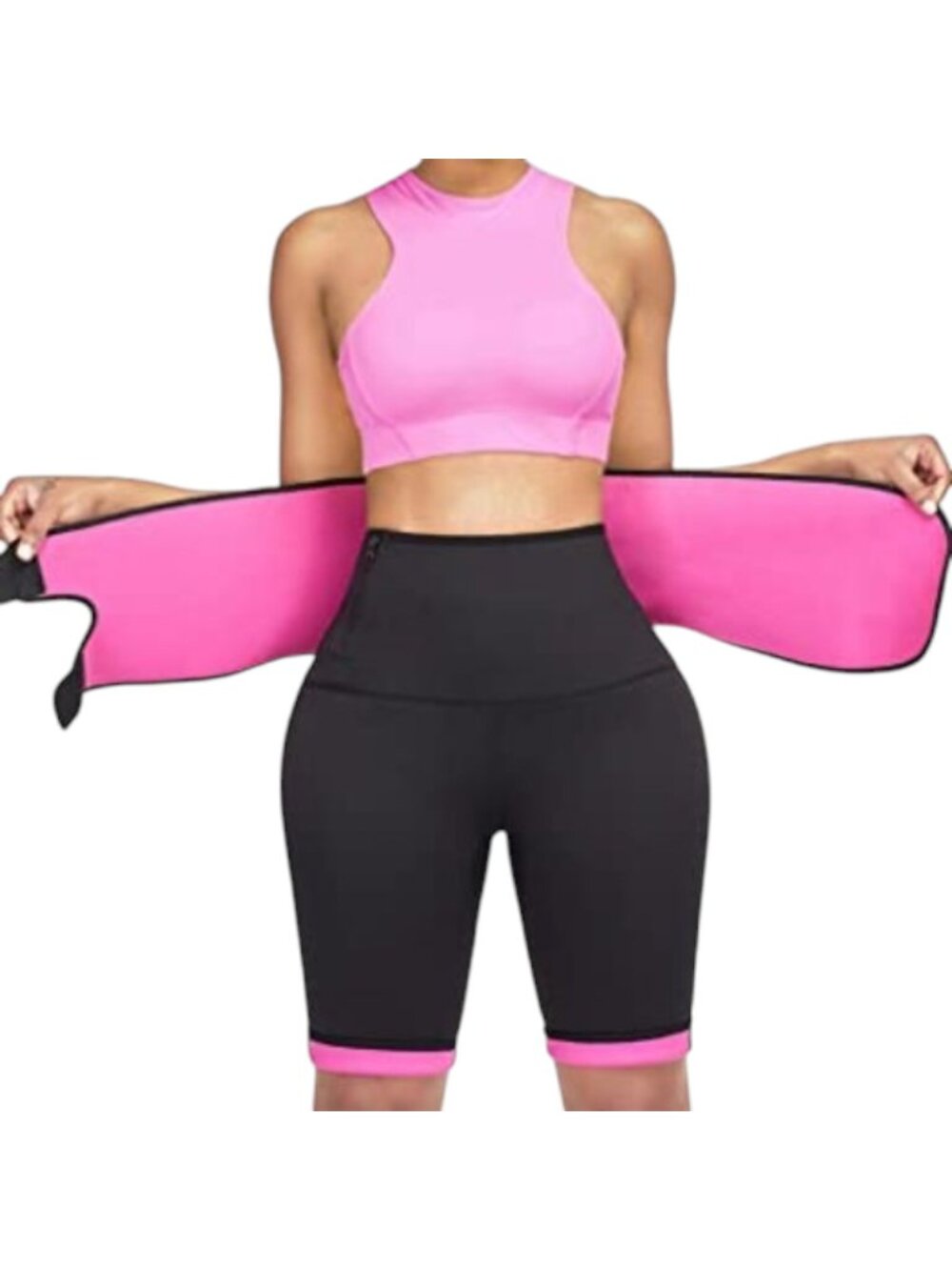 Neoprene Women's Shapewear Sauna Shorts High Waist w/Velcro Compression Strap M